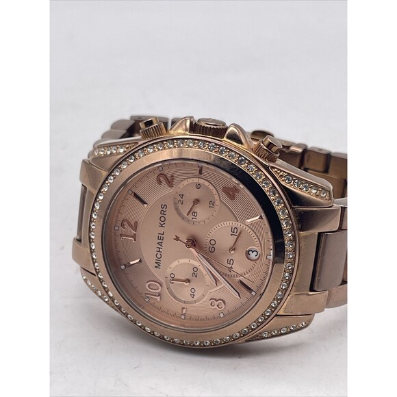 MICHAEL KORS BLAIR WOMENS WATCH MK5263 CHRONOGRAPH STAINLESS STEEL New Battery - Picture 1 of 13